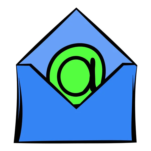 Open envelope with e-mail sign icon, icon cartoon