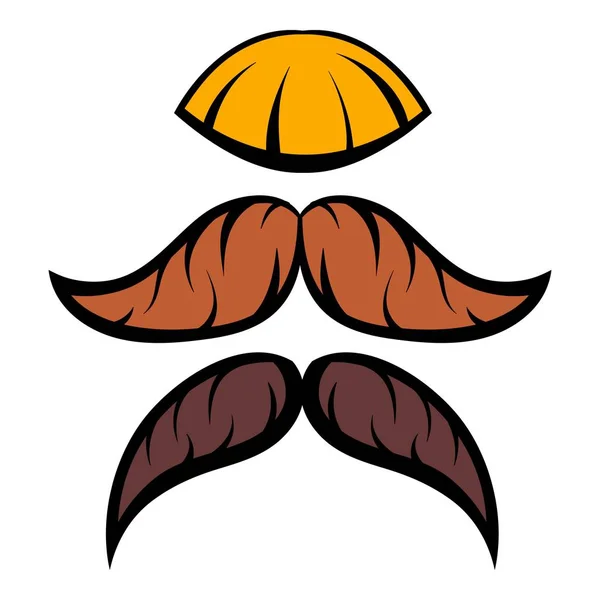 Icono de bigote de dibujos animados — Vector de stock