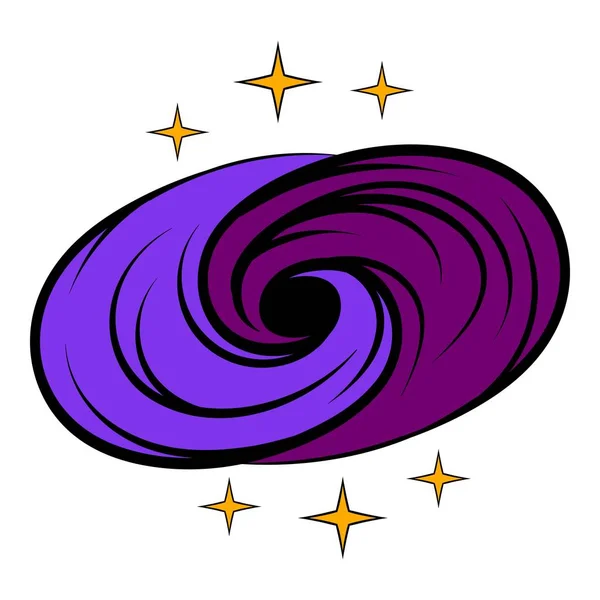 Schwarzes Loch im Weltraum Ikone, Ikone Karikatur — Stockvektor