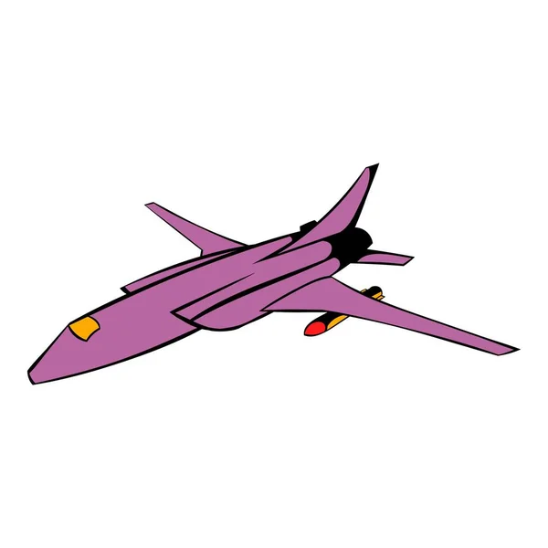 Avion de chasse icône, icône dessin animé — Image vectorielle