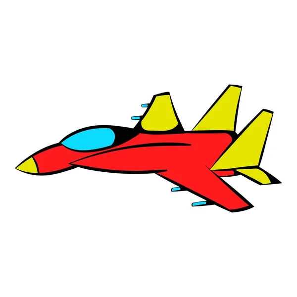 Kampfflugzeug-Ikone, Ikone-Karikatur — Stockvektor