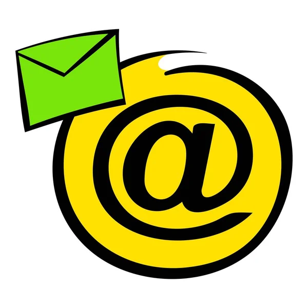 E-Mail-Zeichen-Symbol, Symbol-Karikatur — Stockvektor