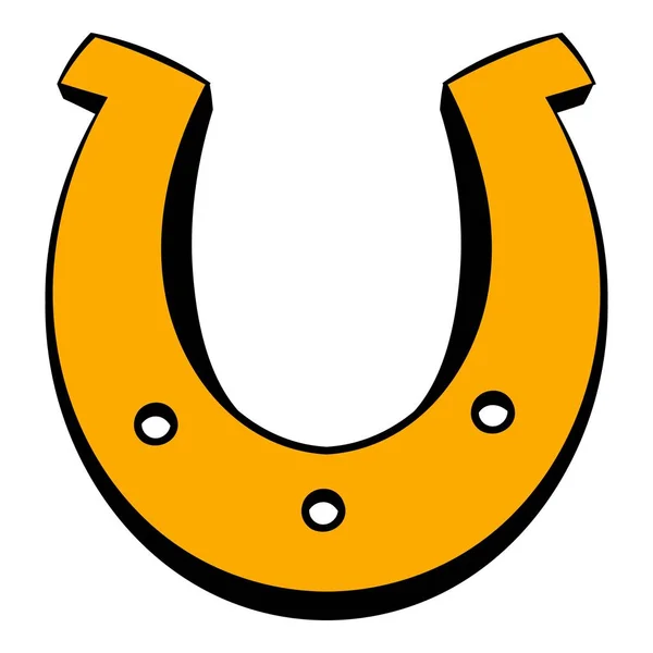 Goldene Hufeisen Glück Symbol Symbol, Symbol Karikatur — Stockvektor