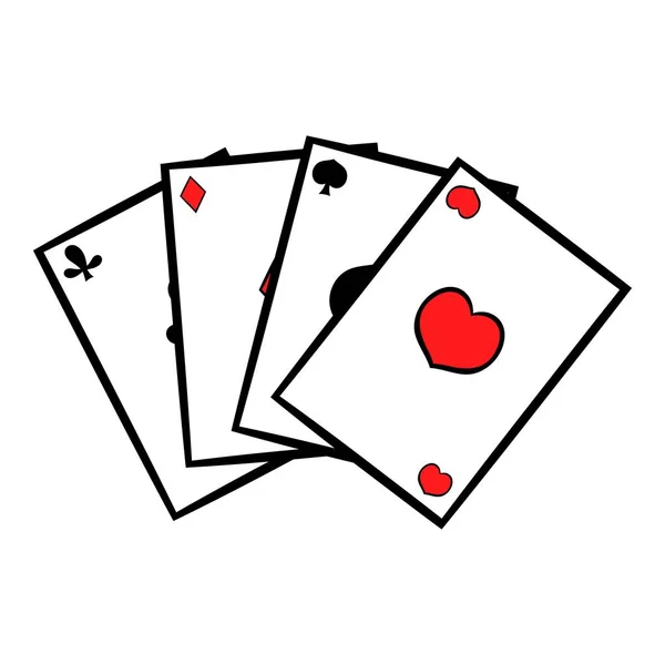 Spielkarten-Ikone, Icon-Cartoon — Stockvektor
