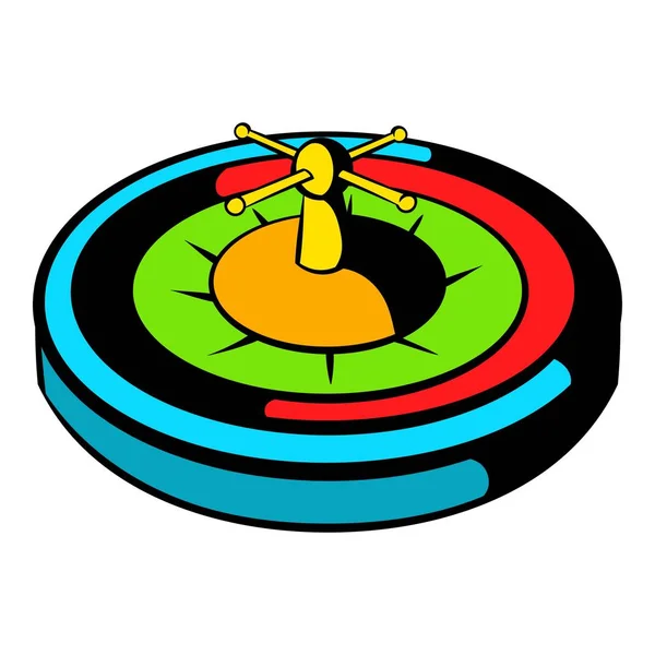 Casino icona della roulette del gioco d'azzardo, icona del cartone animato — Vettoriale Stock