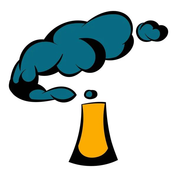 Fumo industriale da icona camino, icona cartone animato — Vettoriale Stock
