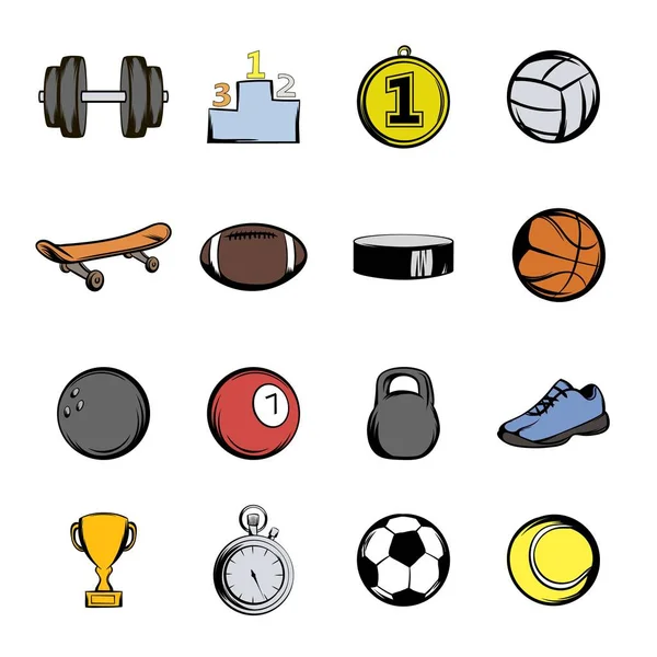 Sports icons set cartoon — Stock Vector