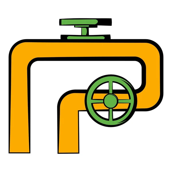 Potrubí s ventilem a kolečko ikonou — Stockový vektor