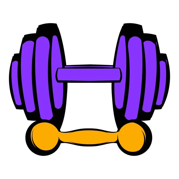 Barbell and dumbbells icon, icon cartoon — Stock Vector