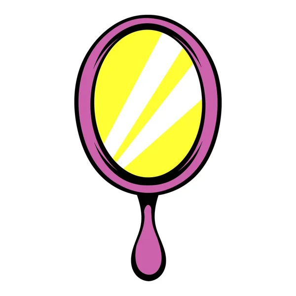 Icona specchio rosa mano, icona cartone animato — Vettoriale Stock