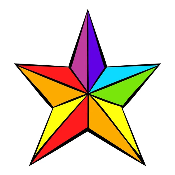 Ícone de estrela do arco-íris, ícone dos desenhos animados — Vetor de Stock