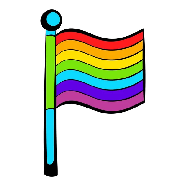 Icono de la bandera del arco iris, icono de dibujos animados — Archivo Imágenes Vectoriales