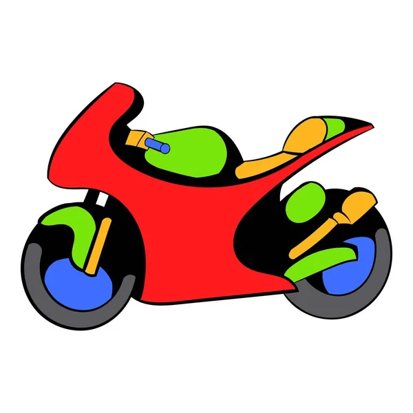Icono de la motocicleta, icono de dibujos animados — Vector de stock