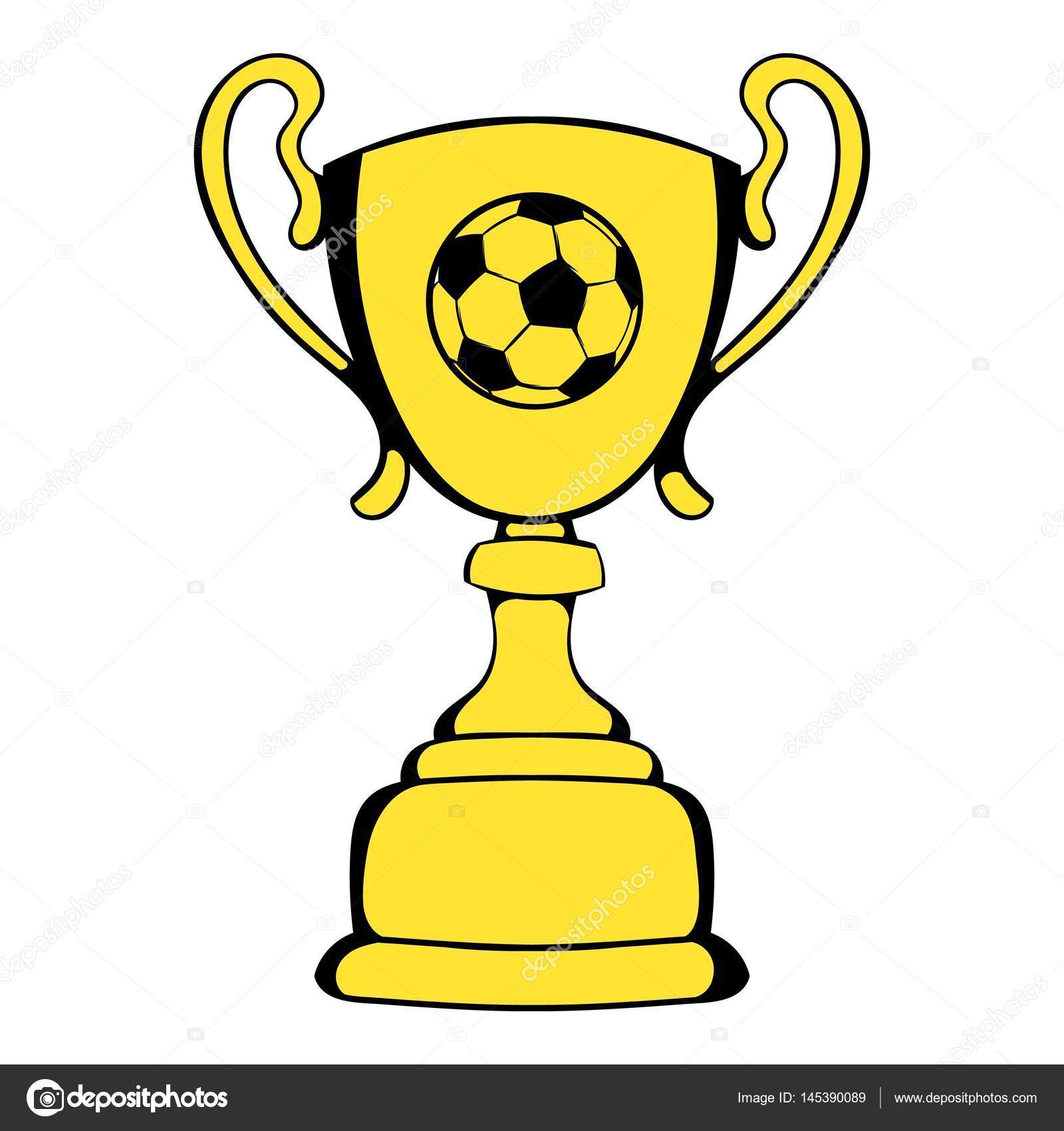 Golden soccer cup imágenes de stock de arte vectorial | Depositphotos