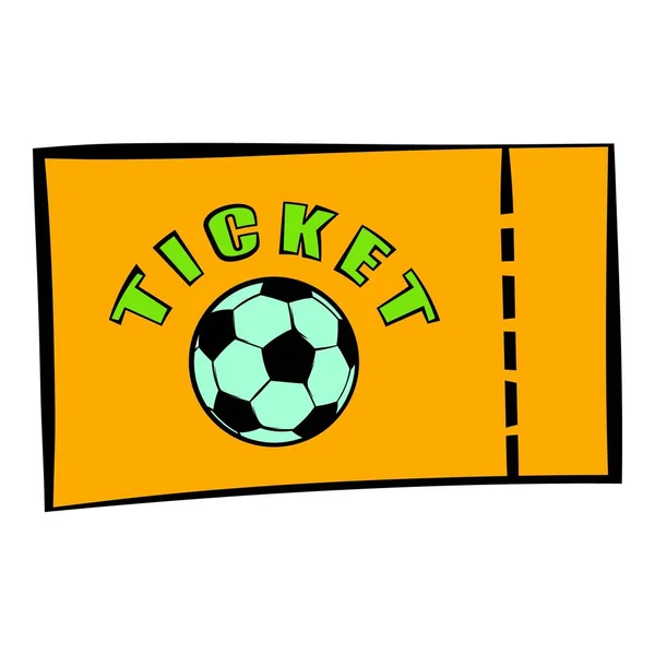 Піктограма футбольного квитка, іконка мультфільму — стоковий вектор