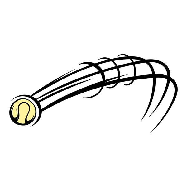 Ícone de bola de beisebol voador, desenho animado ícone —  Vetores de Stock