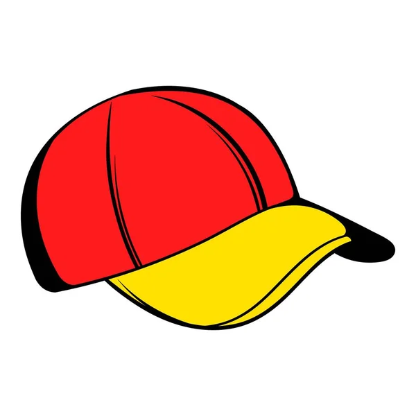 Icono de gorra de béisbol, icono de dibujos animados — Vector de stock