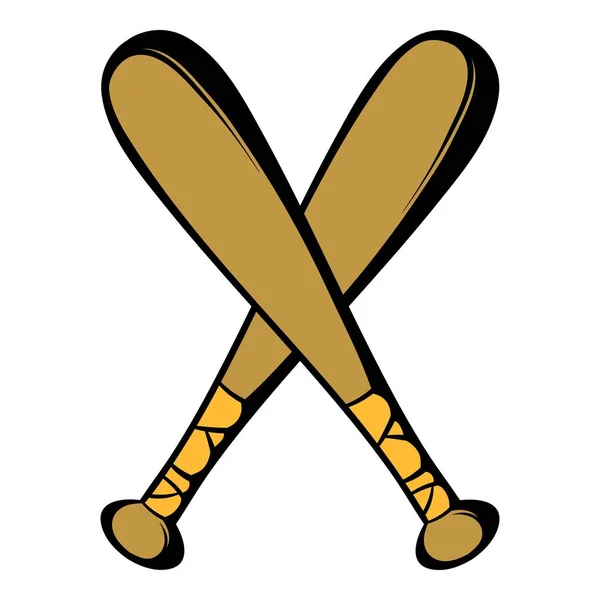 Two crossed baseball bats icon, icon cartoon — Stock Vector