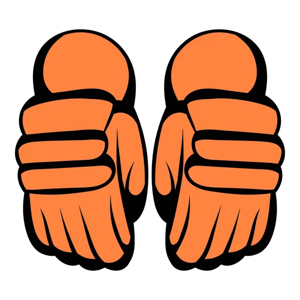 Dvojice hokejové rukavice ikony, ikona kreslený — Stockový vektor