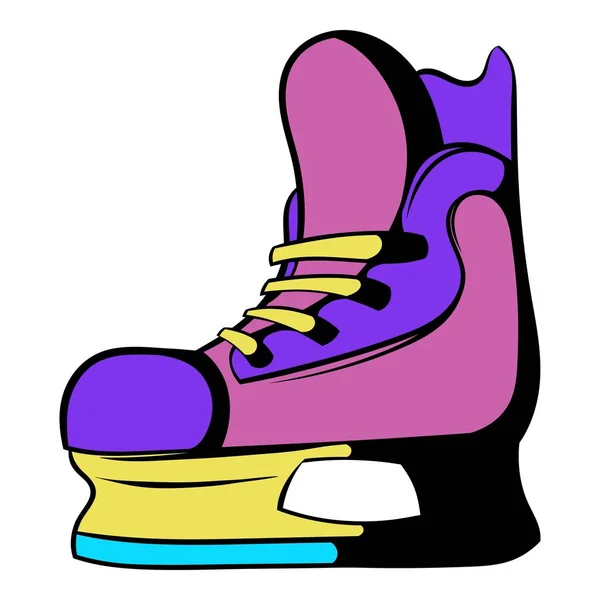 Hielo patines de hockey icono, icono de dibujos animados — Archivo Imágenes Vectoriales