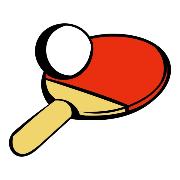 Ρακέτα για να παίζουν πινγκ πονγκ εικονίδιο, εικονίδιο καρτούν — Διανυσματικό Αρχείο