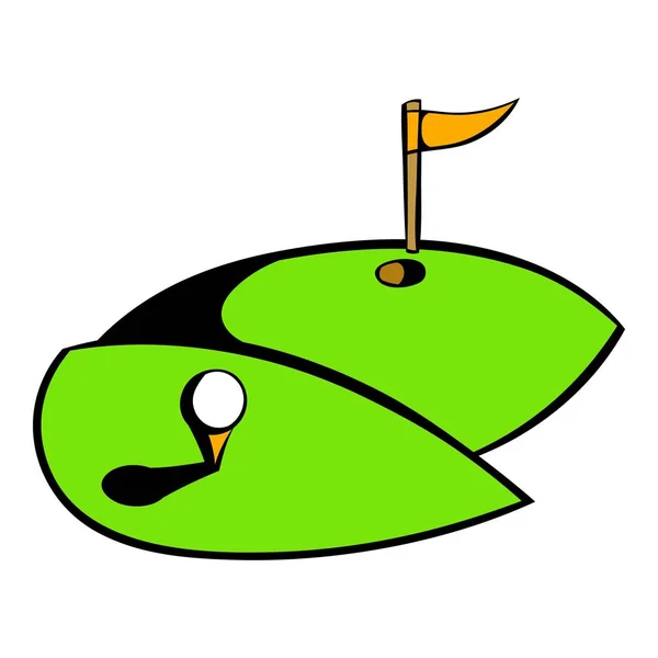 Golfbaan pictogram, pictogram cartoon — Stockvector