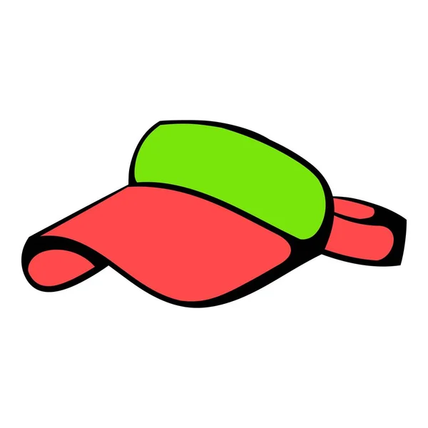 Icono de visera roja, icono de dibujos animados — Vector de stock