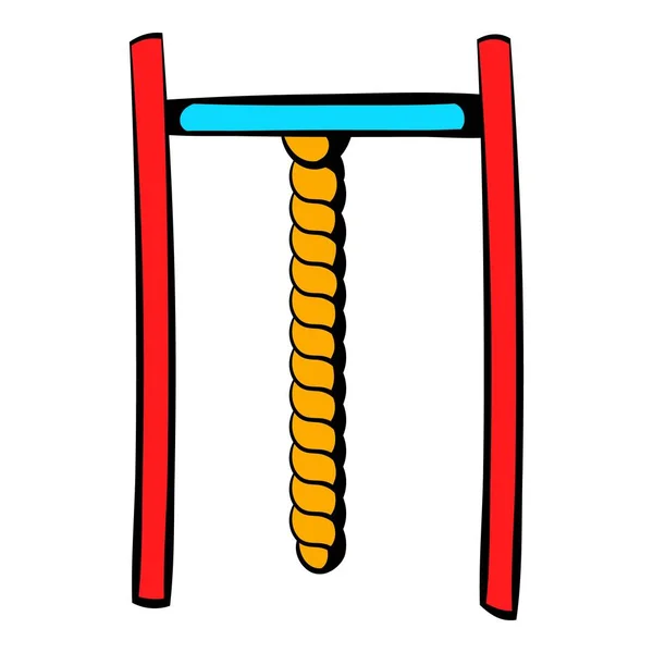 Barra horizontal com ícone de corda, ícone de desenho animado — Vetor de Stock