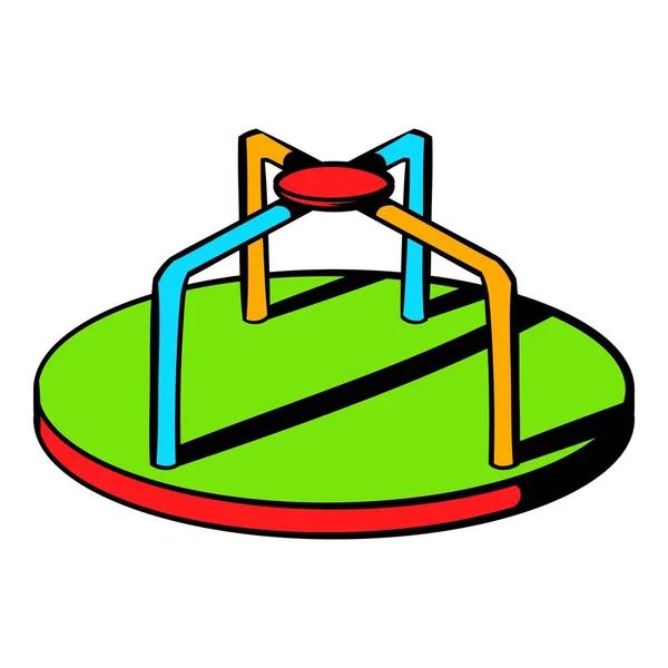Ikon merry-go-round penuh warna, kartun ikon - Stok Vektor