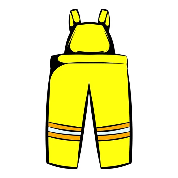 Икона штанов пожарного, иконка мультфильма — стоковый вектор