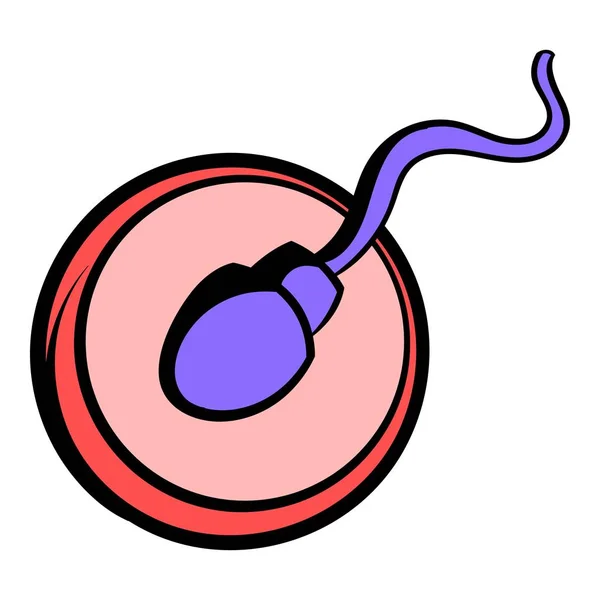 人間の精子細胞のアイコン、アイコン漫画 — ストックベクタ