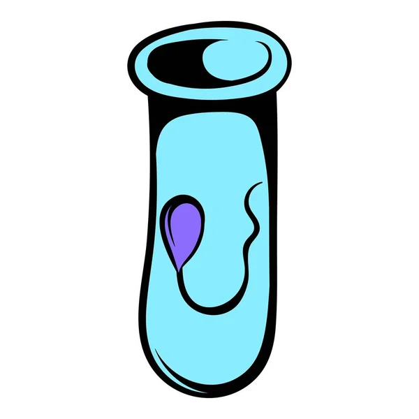 Сперма в стеклянной трубке икона, иконка мультфильма — стоковый вектор