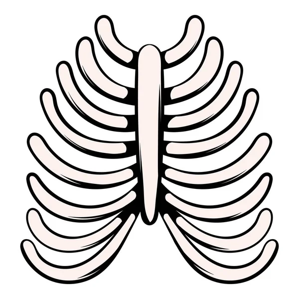 Gabbia toracica umana icona, icona cartone animato — Vettoriale Stock