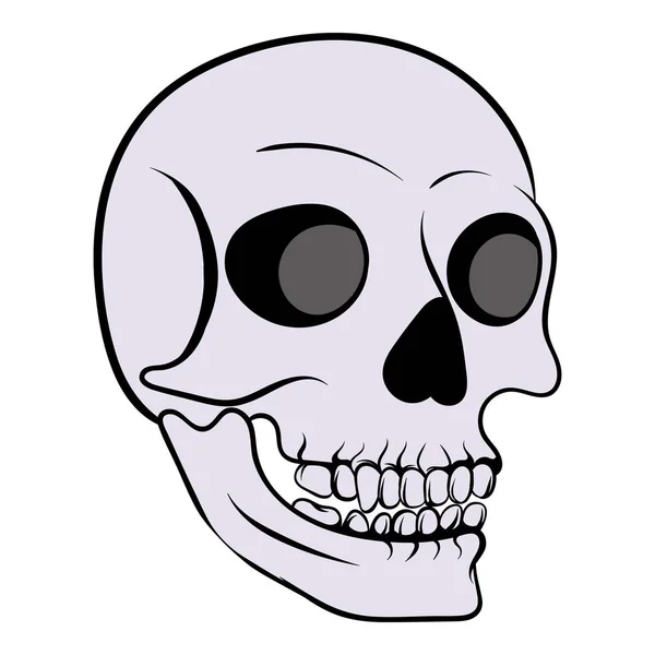 Icono de cráneo humano, icono de dibujos animados — Vector de stock