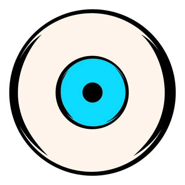 Ikone des menschlichen Auges, Ikone der Karikatur — Stockvektor