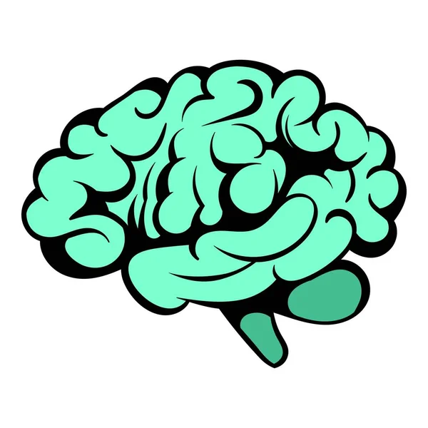 Icono del cerebro humano, icono de dibujos animados — Vector de stock