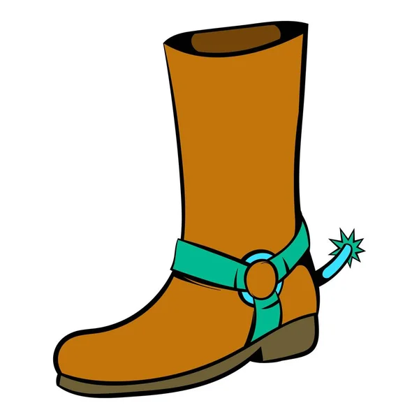 Icono de bota de vaquero, icono de dibujos animados — Vector de stock