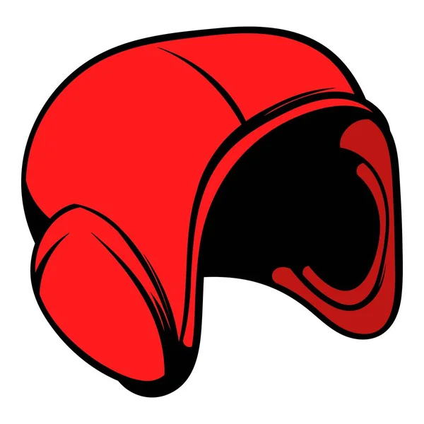 Casco rosso icona, icona cartone animato — Vettoriale Stock