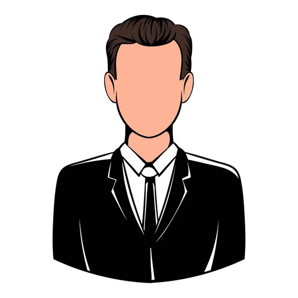 Man in black suit icon, icon cartoon — Stock Vector