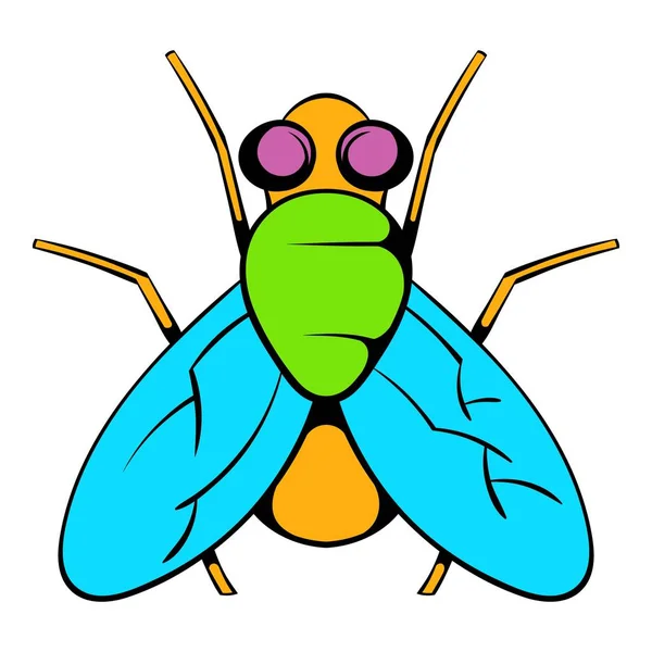 Icono de mosca insecto, icono de dibujos animados — Archivo Imágenes Vectoriales