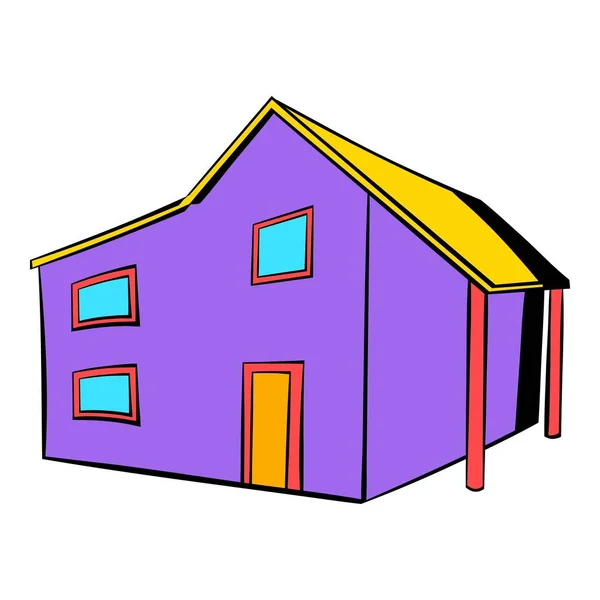 Ícone da casa de dois andares, desenho animado ícone — Vetor de Stock