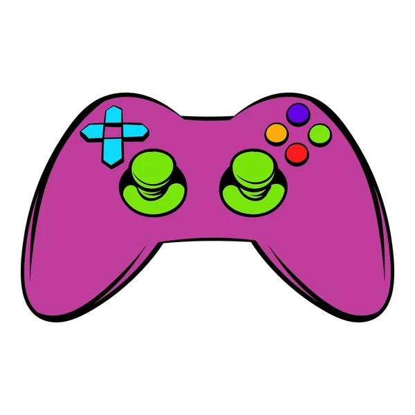 Icono de controlador de videojuego, icono de dibujos animados — Vector de stock