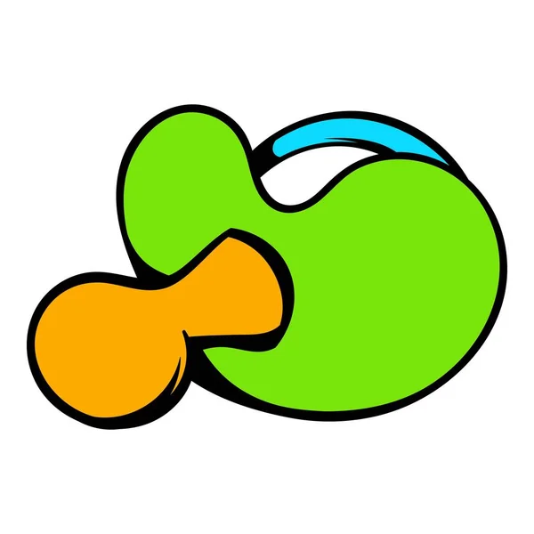 Babyschnuller mit grünem Griff-Symbol, Icon-Cartoon — Stockvektor