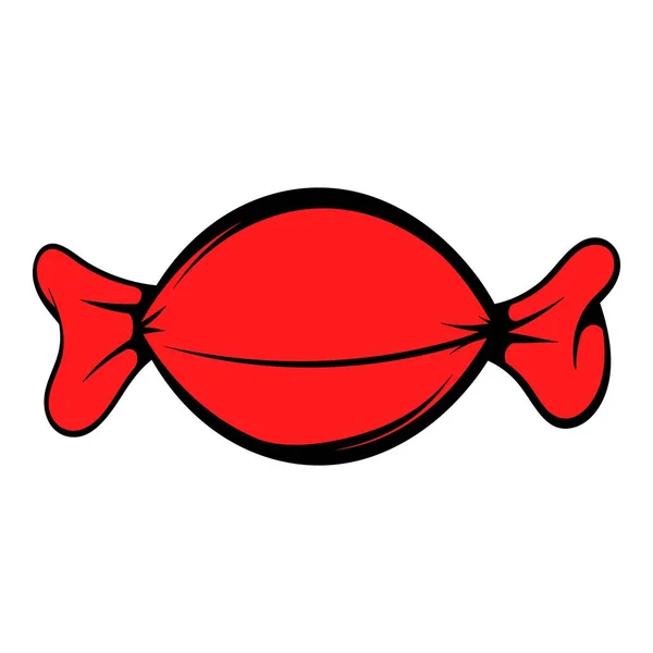 Icona involucro di caramelle rosse, icona cartone animato — Vettoriale Stock