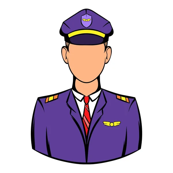 A repülőgép ikon, ikon rajzfilm kapitány — Stock Vector