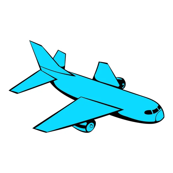 Icono de avión de pasajeros, icono de dibujos animados — Vector de stock