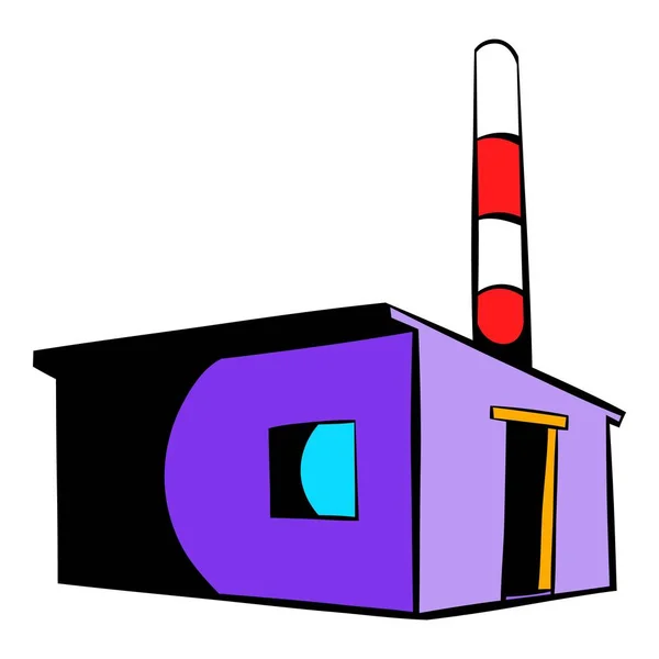 Icône de bâtiment d'usine, dessin animé icône — Image vectorielle