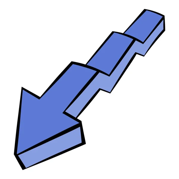 Icône de flèche brisée, dessin animé icône — Image vectorielle