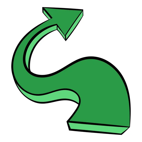 Зелёная восковая стрелка, икона карикатуры — стоковый вектор