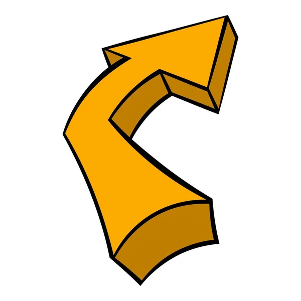 Icône de flèche jaune cassé, dessin animé icône — Image vectorielle